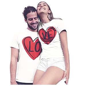 LO und VE Love- Partner Tshirt Damen Herren Paar Shirt für Verliebte Valentinstag Paar Tshirt Partnergeschenke bestes…
