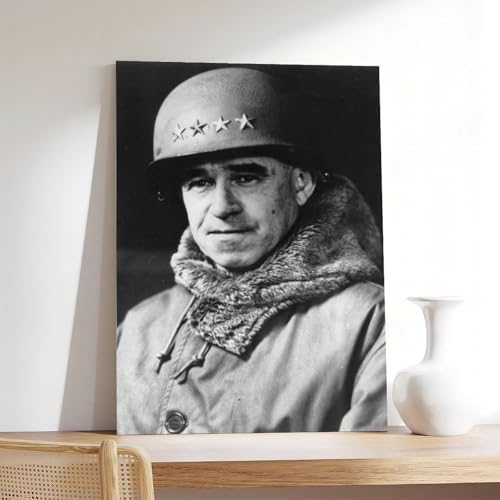 Impression sur toile haut de gamme General Omar Bradley avec cadre suspendu