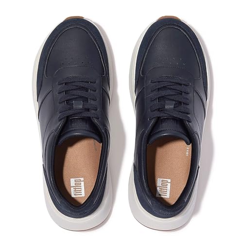 Image of FitFlop Women's F-Mode Leather /Suede Flatform Sneakers