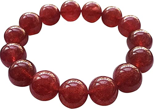 Quartz Rouge perle de cristal naturelle 14mm pour création de bracelet bien-être