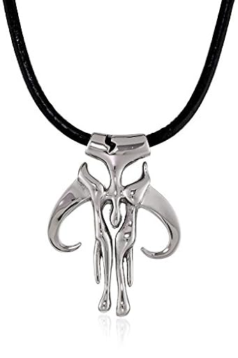 Star Wars Jewelry Collar con colgante de cuerda de cuero de acero inoxidable con símbolo de mandaloria, unisex, 61 cm | Ya disponible en tu tienda friki favorita! En mundofriki.es! Star Wars Jewelry Collar con colgante de cuerda de cuero de acero inoxidable con símbolo de mandaloria, unisex, 61 cm | Ya disponible en tu tienda friki favorita! En mundofriki.es!