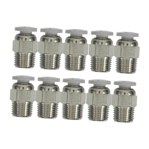 Gatuida 3d Printer Connector Golden 10pcs Metal Easy Tube Connection and Automatic Locking Straight Fitting for Quick Re