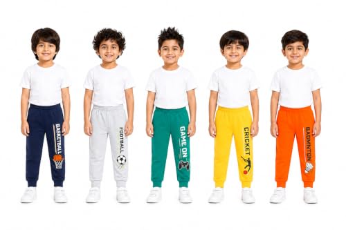 Image of NammaBaby Baby Boys Regular Fit Mid Rise Cotton Printed Track Pants Trackpants (Assorted Prints)