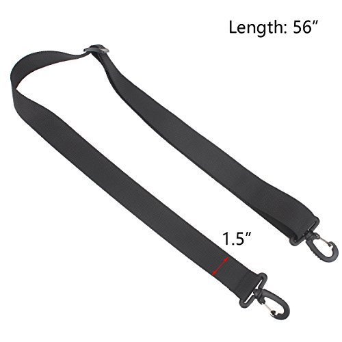 XTACER 1" 1.5" Shoulder Strap Clips Straps Molle Backpack Accessory Strap Luggage Straps Cover Strap Long Lash Strap Sleeping Bag Strap Mattress Strap (Black - 50"x1.5" (2-Pack))