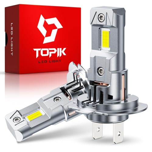 Image of TOPIK H7 Bulbs, [Upgraded-Gen] 80,000LM 900% Ultra-Bright, 6500K Cool White | H7 /H7LL Light Bulbs 1:1 Halogen Size Direct Replacement, No Flicker, 99% Canbus Ready, Pack of 2
