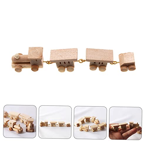 Toyvian 7 Peças De Trem De Madeira Caixa De Areia Trem Para Crianças Conjunto De Trem Mini Carros Pa