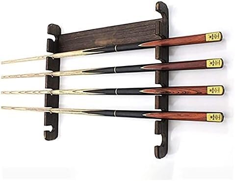 Support mural de billard horizontal en bois marron pour sublimer votre salle de jeu