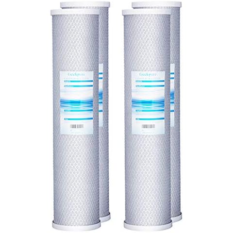 Geekpure 20 Inch Carbon Block Water Filter Reduce Chlorine Taste Odors for Whole House Filtration- 4.5 Inch x 20 Inch -5 Micron Cover