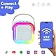Fede Karaoke Maschine für Kinder Erwachsene, Mini Karaoke Maschine mit 2 Mikrofonen, Tragbarer Bluetooth-Lautsprecher mit Stimmeffekten & LED-Lichtern, Geschenke Spielzeug für Mädchen und Jungen