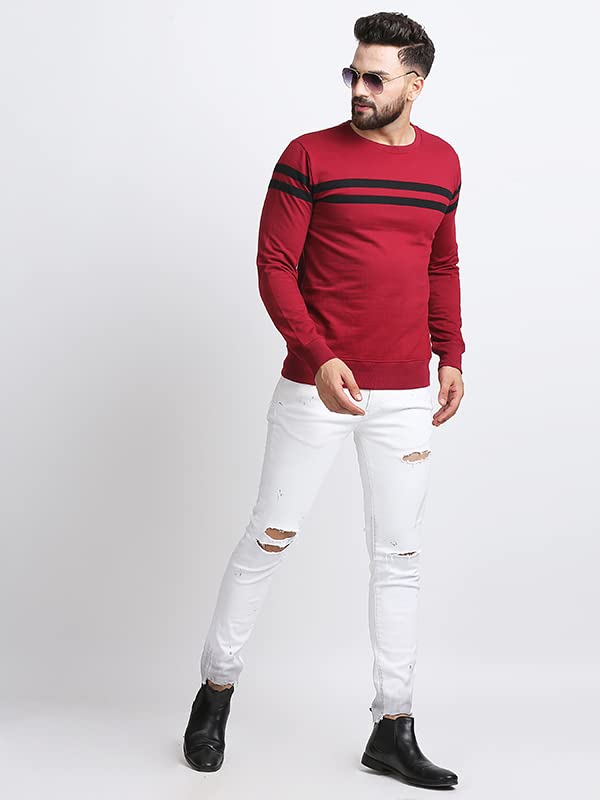 Image of RodZen Men's Fleece High Neck Solid Sweatshirts