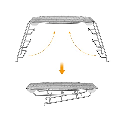 Image of SafBbcue 3 Tier Jerky Rack Compatible with Kamado Joe, Big Green Egg Smoker Accessories, Foldable Sliding Warming Rack Compatible with Traeger, Pit Boss, CampChef, GMG and More Barrel Pellet Grills