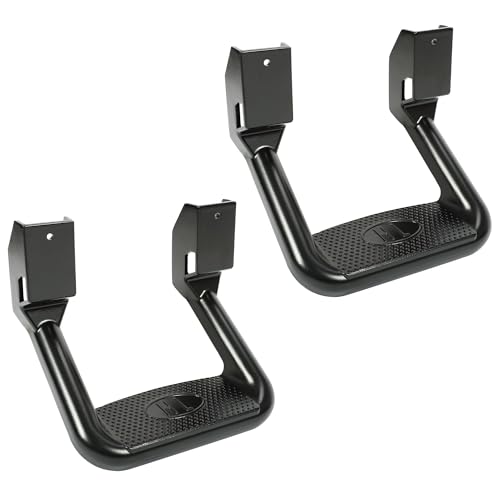 KUAFU Universal Side Step Compatible with 1967-2020 Chevrolet Toyota Ford Dodge Jeep GMC Nissan Mazda Aluminum 2 Pcs Side Step for Pickups & Trucks Black