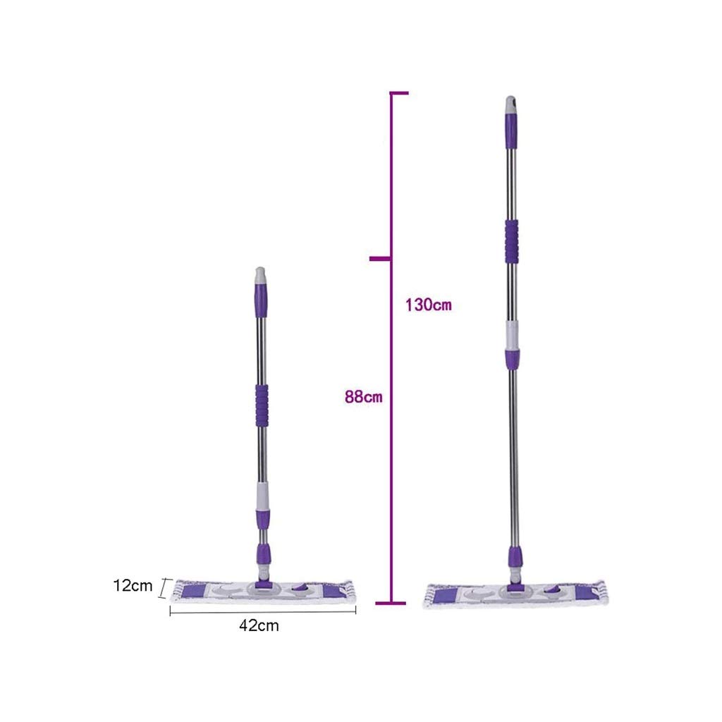 Trapeador de Polvo Morado, trapeadores de Microfibra para Limpieza de Pisos, con Mango Ajustable Extensible y Almohadillas Lavables para trapeadores
