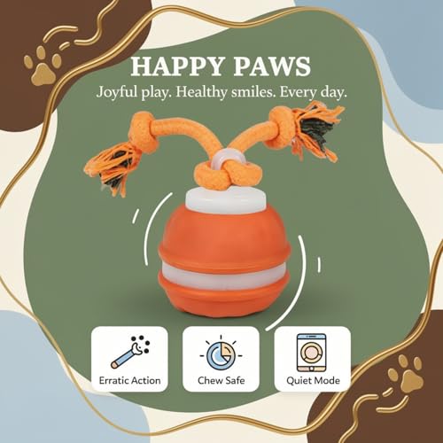 Balle interactive avec son d'oiseau jouet électrique roulant pour chiens de taille moyenne