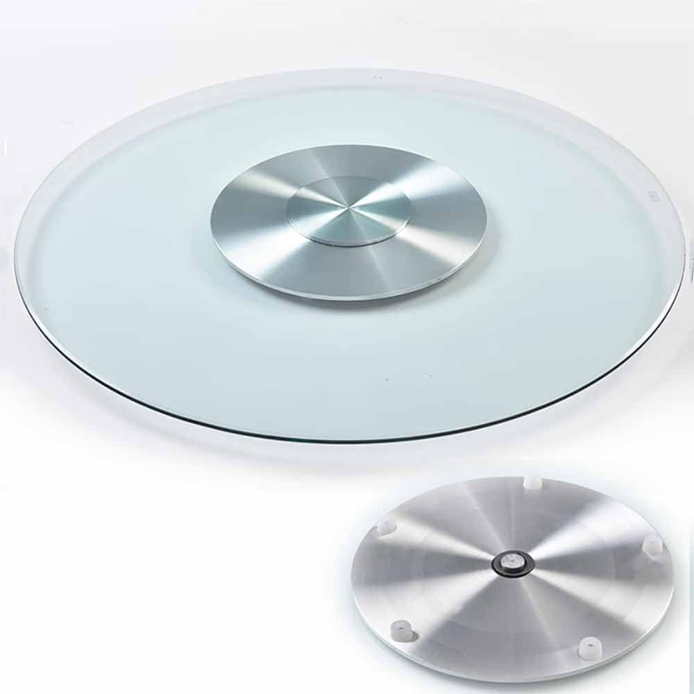 Grand plateau rotatif en verre pour simplifier vos grands repas de famille