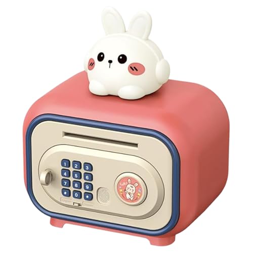 Hucha para niños, caja de ahorros con contraseña para desbloquear huellas dactilares, caja de ahorros para niños, para billetes, monedas, niños y niñas mayores de 3 años, cumpleaños, vacaciones, día