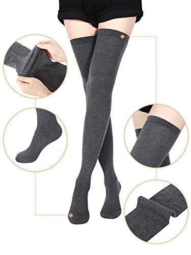 Satinior Extra Long Socks Thigh High Cotton Socks Extra Long Boot Stockings For Girls Women #TOP1