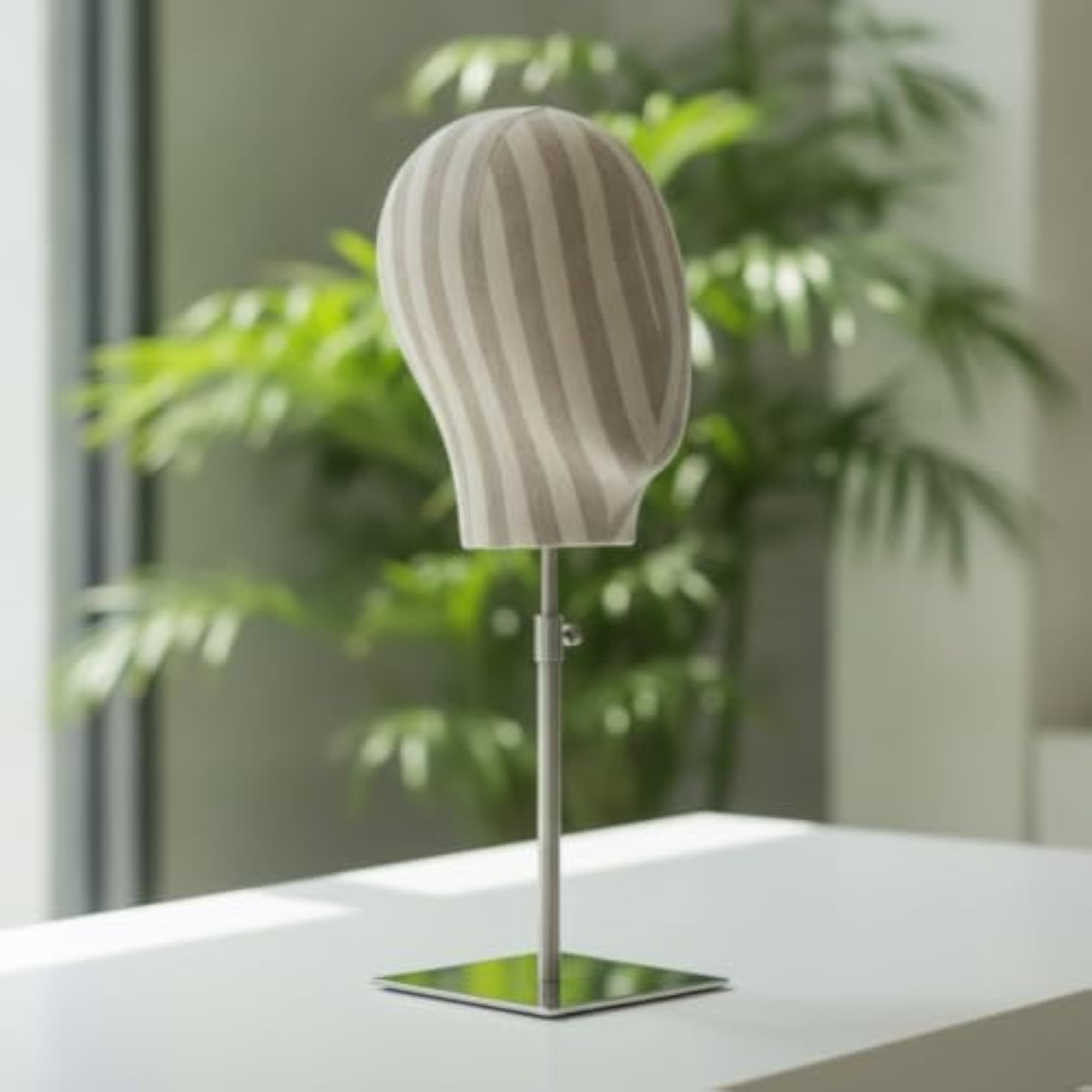 Adjustable Head Hat Display with Square Base