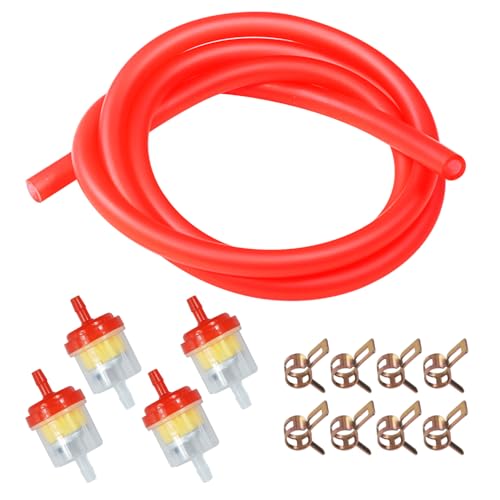 Image of Dirt Bike Gas Fuel Line Hose Fuel Filter for 50cc 110cc 125cc TaoTao Coolster Apollo GY6 Motorcycle Pit Bike Motocross Pocket Bike Chinese Atv Four Wheeler Moped Scooter Quad Go Kart Parts Red