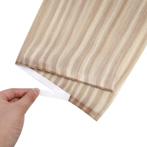 Image of LaaVoo Tape in Weft Extensions Blonde Weft Tape Hair Extensions Human Hair Genius Tape in Human Hair Extension Ash Blonde Highlight Bleach Blonde 18inch 50G