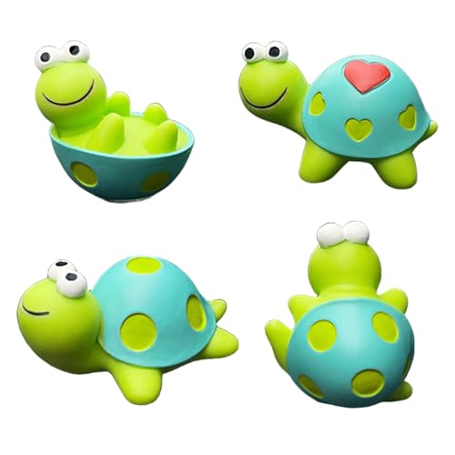 Perodlly 4 Figuras de Tortugas de Resina, decoración de Tortugas, Lindos Adornos de Animales para Monitor de computadora, Escritorio, Tablero de automóvil, decoración de Oficina y hogar.