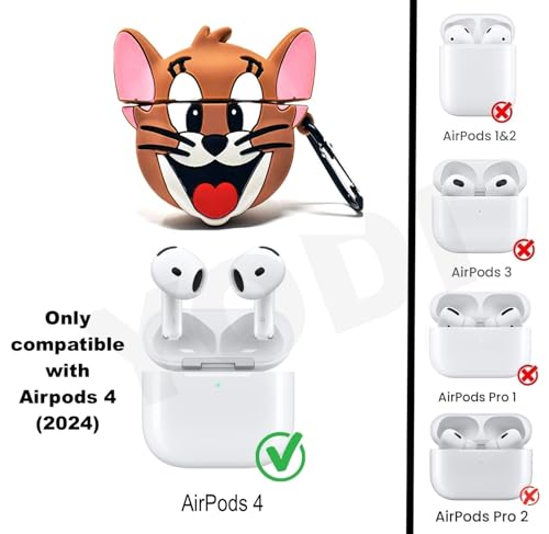 Image of YODI Case Cover for Airpods Pro|Pro 2|Airpods Pro 3|Airpods 4 Pouch, Silicone Cases with Cleaner Kit 360 Drop Protection,Shock-Resistant ((Jary), Airpods 4)