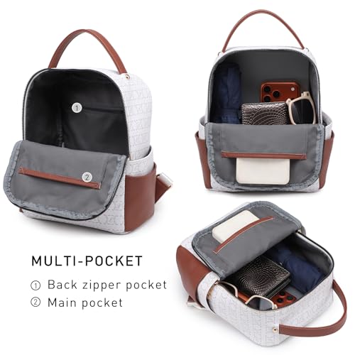 Image of JULIE FERRARO Small Backpack Purse for Ladies Women Fashion Multi Pockets Daypacks with Front Zip Pocket