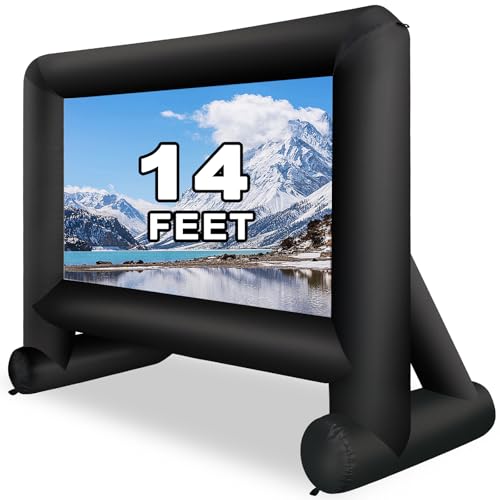 GZKYYLEGS Inflatable Projector Screen 14ft Inflatable Movie Screen Outdoor with Air Blower and...
