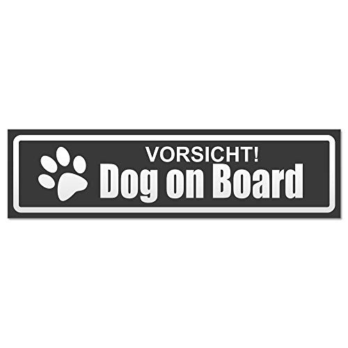 Kiwistar Precaución: Pegatinas Dog on Board invertidas para Notas, laminadas, Resistentes a la Intemperie