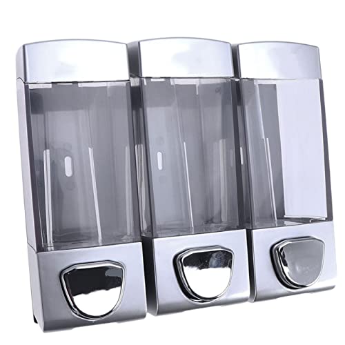 HOLIDYOYO 3 Outlets Wall Soap Dispenser Transparent Pump for Shampoo Lotion Shower Gel Easy Installation Perfect for Bathroom