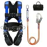 DIJJIG Sicherheitsgürtel-Kit mit 1,8 M Lanyards, Taille- und Schulterschutz, Bauprojekte, Dachbetrieb in hoher Höhe, Feuerrettung, Anti-Fall-Sicherheitsgürtel, Sicherheitsseil, CE-Zertifizierung