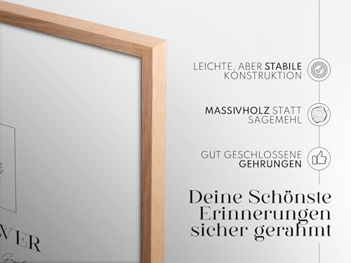 Artower® Bilderrahmen für DIN A4 21 x 30 cm Natur Holz Eiche Dünner Rahmen | Posterrahmen Groß Collage | Picture Frame 21 x 29,7cm | Holzrahmen| Holzbilderrahmen Poster Echtholz
