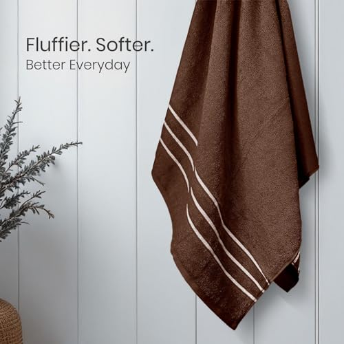 Image of Sassoon Melrose 100% Cotton 2 Piece Hand Towel Set, 400 GSM, Chocolate Fondant (40cmX60cm) - Highly Absorbent, Soft Material, Perfect for Daily Use