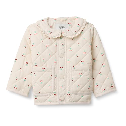 Image of Amazon Essentials x Sofia Grainge Toddler and Baby Girls' Midweight Quilted Field Jacket with Ruffle
