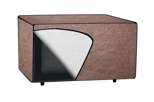Image of The Furnishing Tree microwave oven cover Suitable for Samsung 28 Liters Convection MC28A5025VP /TL, Dustproof, Stain-Resistant, Cover Size WxDxH in CM- (53.34x48.26x33.02), Sand Pattern Brown