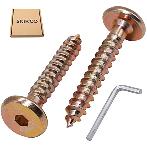 SKIR'CO (40 pcs) Yellow Zinc Plated Wood Connector Screws 6.5 x 40 mm, Furniture Connector Screws, Flat Head - Image 2