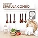 CLICK and COLLECT Wooden Spatula Spoons Set for Cooking & Serving | Teak Wood Spatulas Utensils for Nonstick Pans & Cookware (Set of 2)
