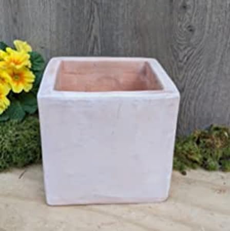 Generisch Schlichter quadratischer Blumentopf 30 cm x 30 cm aus rötlichen Terracotta Terrakotta Garten Deko Blumenkübel Pflanztopf Mediterran Übertopf