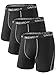 David Archy 3 Pack Men's Ultra Fast Dry Performance Boxer Briefs (M, 3pcs-Mesh Black)