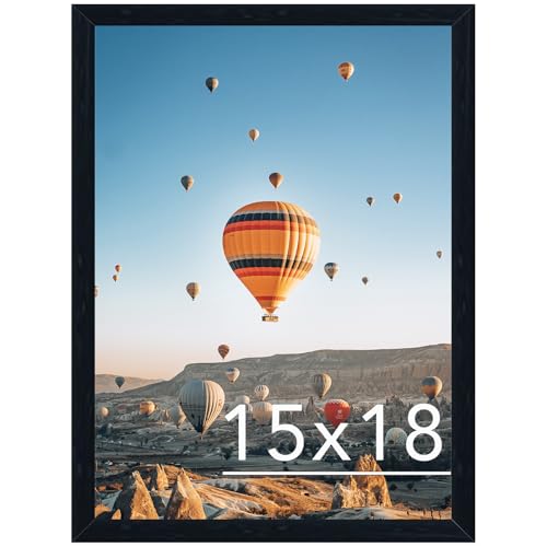 Image of JCJMY 15x18 Picture Frame Black for Poster Photo Picture, Horizontal and Vertical Formats for Wall Hanging, 15 x 18 Wall Gallery Poster Photo Frame for 15 by 18 Photos Posters, Black