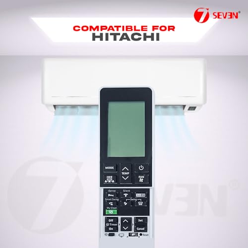 Image of 7SEVEN Compatible AC Remote for Hitachi Split AC and Cassette Air Conditioner The Model of Remote Control is 236, Exact Match with Original Remote No Pairing Required use New AAA Alkaline Battery.
