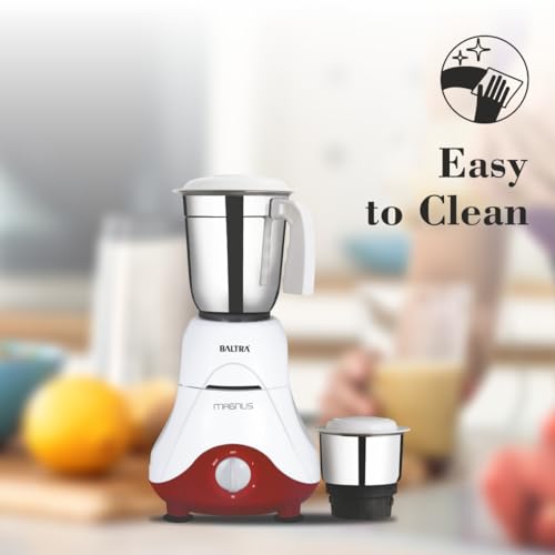 Image of Baltra Magnus BMG-161 Mixer Grinder 550W | 2 Multipurpose Jars, Powerful Grinding, Stainless Steel Material, Adjustable Speed Control, Low Noise, Overload Protection, 2-Year Warranty