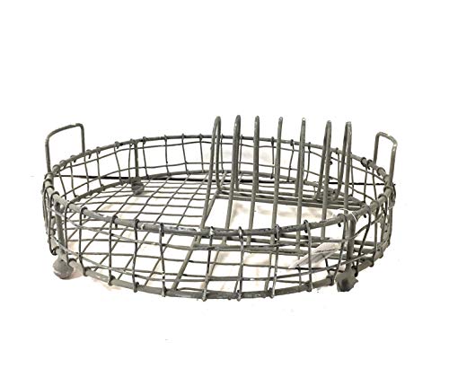 Colonial Tin Works Galvanized Metal Vintage Dish Rack with Utensil Holder,Gray,1 Bottle