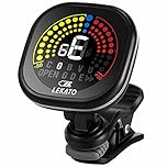 LEKATO Guitar Tuner Rechargeable, Clip-on Chromatic Tuner with Color Screen for Acoustic/Electric Guitar, Bass, Ukulele, Violin, Bright Display