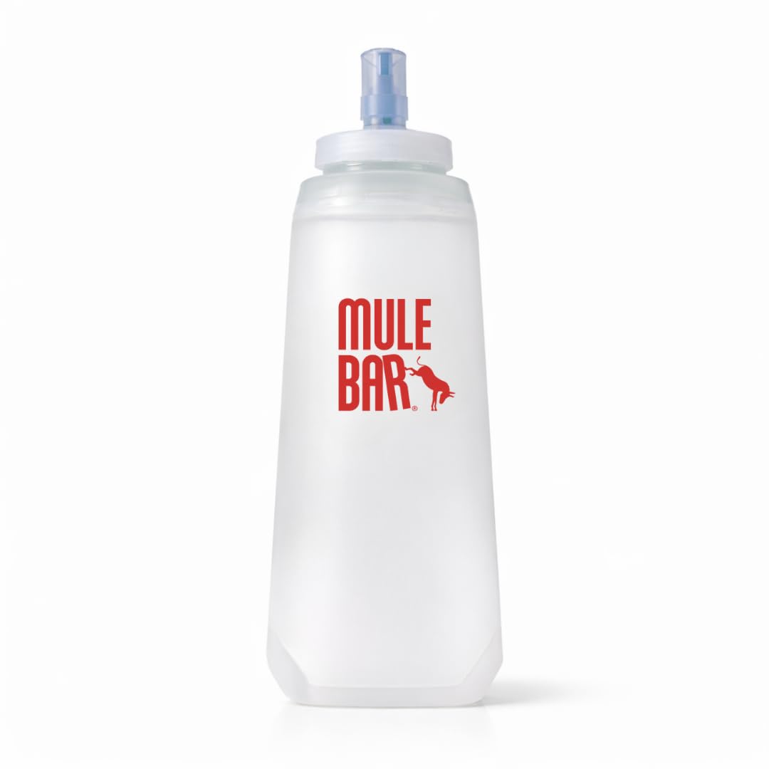 MULEBAR - Reusable Soft Flask - Silicone Water Bottle for Energy Gel - Trail Running, Marathon & Cycling - Waterproof, Lightweight - BPA Free - 500ml