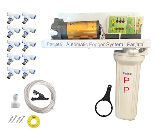 Image of Homenote Fogger Kit for Dairy & Poultry Farm | Simple Setup Fogger System with 100 GPD Pump, 10 Nozzles & 15m Pipe | CUT THE PIPE YOURSELF | Recommended to cut Nozzle Distance 1.4m