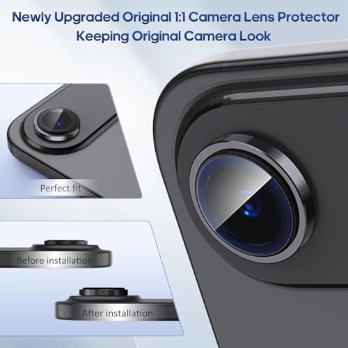 Image of CLITZ for iPhone 17 Air Camera Lens Protector Original Individual Lens Screen Protector | 9H Hardness, Scratch-Resistant, Case Friendly (Black)