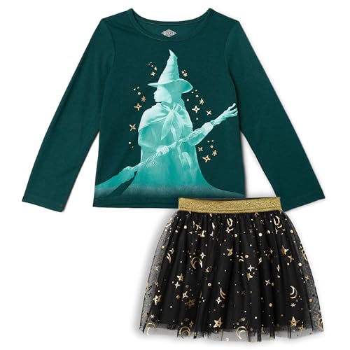 Wicked Elphaba Little Girls T-Shirt and Tulle Skirt Green/Black 5
