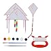 BESPORTBLE 3 Set Fai da Te Aquilone Pittura Aquilone Panno Non Finito Aquiloni Vuoti con Linea Girevole Vernici Pennello per Pittura per Bambini Bambini Artigianato Fai da Te Parco