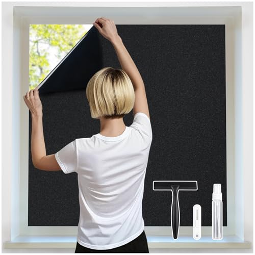rabbitgoo Blackout Window Film 100% Light Blocking with Kit 17.5 x 78.7